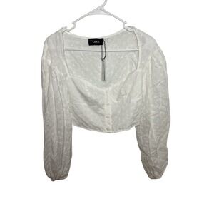 NWT! Cider Med White Long Sleeve Corset Top Vtg style Cottagecore Whimsy